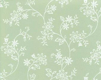 Wallpaper Mini Trailing Floral Toil in White on Soft Light Green - Flowers, Trail, Vine - By The Yard - wallpaperyourworld - PF27276 Light Green Flowers, Green Wallpaper, Green Flowers, Soft Light, Sage Green, Light Green, Floral Prints, Yard, Flowers