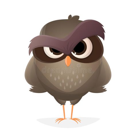 Head Tilt Drawing, Angry Cartoon, Cartoon Owl, Cartoon Drawings Of Animals, Head Tilt, Owl Images, Drawing Graphic, Owl Illustration, Angry Face