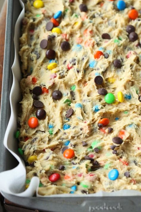 Everything Cookie Bars, The Best Cookie Bars, One Bowl Cookie Bars, M M Bar Cookies Recipe, Cookies And Cups Recipes, Best Cookie Bars Recipes, 13x9 Cookie Bars, Easter Bar Recipes, M&m Casserole