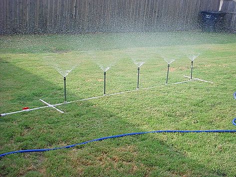 Homemade PVC Water Sprinkler | Less than $30 to make, works … | Flickr Above Ground Sprinkler System, Homemade Sprinkler, Sprinkler System Diy, Irrigation Diy, Drip Irrigation Diy, Lawn Sprinkler System, Garden Watering System, Lawn Irrigation, Garden Sprinklers