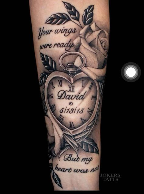 Clock Arm Tattoos For Women, Grandma And Grandpa Memorial Tattoo, Arm Tattoos For Lost Loved Ones, Tattoo For Grandfather Passing, Lost Grandma Tattoo, Passed Dad Tattoo, Tattoos For Passing Loved Ones, Tattoo For Parents Who Passed, Love Ones Tattoos Passed