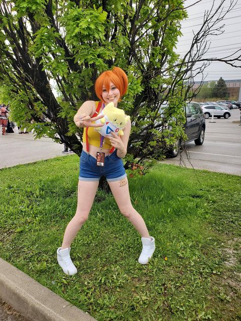 Misty cosplay I wore to a con recently!! (Self) Mimiku Costume, Misty Pokemon Costume, Misty Costume, Cosplay Plus Size, Misty Cosplay, Pokemon Ash And Misty, Misty From Pokemon, Ash And Misty, Pokemon Costumes