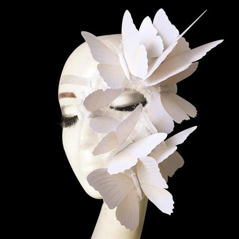 Cherry Blossom Branch, Arte Robot, Leather Mask, Cool Masks, 3d Butterfly, 3d Butterflies, Masks Art, Masks Masquerade, Masquerade Mask