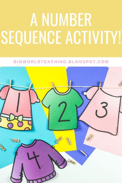 Number Activities Kindergarten, Math For Kindergarten, Sequencing Numbers, Kinder Math Centers, Sequencing Activities Kindergarten, Number Sense Activities, Kindergarten Prep, Numbers Kindergarten, Teaching Numbers