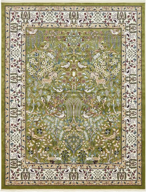 Turkey Design, Unique Loom, Buy Rugs, 8x10 Area Rugs, Green Area Rugs, Ivory Rug, Carpet Runner, Rugs Online, Animals For Kids