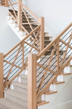 x railing with cable Cable Railing Interior, Stairways Ideas, Interior Entryway, Stairway Railing, Banister Remodel, Outdoor Staircase, Farmhouse Stairs, Design Stairs, Stair Design