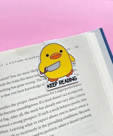 Duck Bookmarks and Bookends | Book Riot Simple Bookmarks, Duck Meme, Duck With Knife, Handmade Bookmarks Diy, Funny Science Jokes, Cute Bookmarks, Top Books To Read, Magnetic Bookmarks, Handmade Book