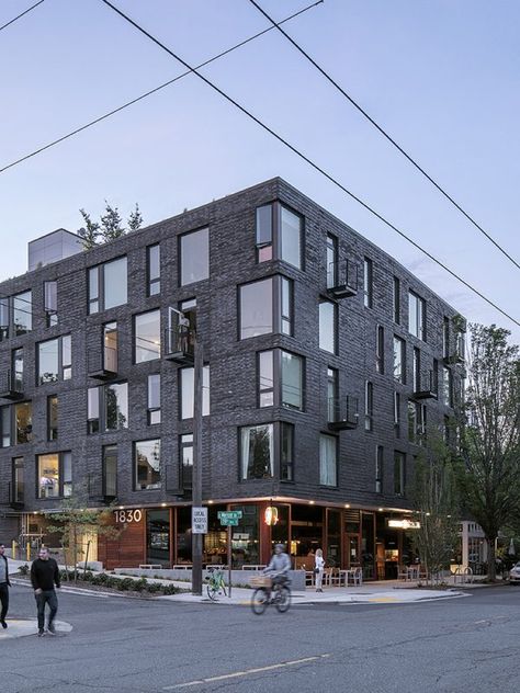 Multifamily Housing, Facade Architecture Design, Apartment Buildings, Mix Use Building, Brick Architecture, Apartment Architecture, Brick Facade, Commercial Architecture, Brick Design