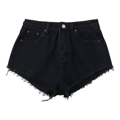 Denim Cutoffs Mini Shorts Black found on Polyvore featuring shorts, denim hotpants, denim hot pants, cut-off shorts, micro shorts and mini shorts Vintage High Waisted Shorts, Denim Shorts Style, Mini Denim Shorts, Vintage Jean Shorts, Micro Shorts, Hot Pant, Vintage Denim Shorts, Pants Short, Black High Waisted Shorts