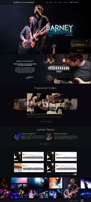 Guitarist Portfolio by Hitron Singer Website Design, Band Website Design, Singer Portfolio, Musician Portfolio, Music Website Design, Music Portfolio, Musician Website, Artist Portfolio Website, Band Website