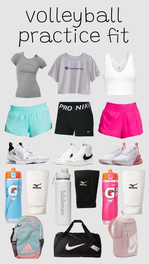 #sporty #sports #outfitinspo #preppy #preppyinspo #beauty #volleyball Sport Preppy Outfits, How To Style Nike Shorts Outfit, Volley Ball Outfits Aesthetic, Volleyball Clothes Design, Outfit With Nike Pro Shorts, Cute Outfits For Volleyball Practice, Outfits To Wear To Volleyball Practice, Volleyball Practice Outfit Ideas, Outfits For School Sporty