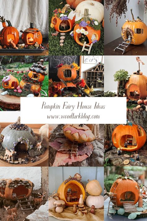 Pumpkin Fairy House Ideas – Woodlark Blog – Woodlark Fairy House Ideas, Fairy Garden Pumpkin, Pumpkin Fairy House, Pumpkin Fairy, Halloween Pumpkin Diy, Pumpkin Contest, Casa Halloween, Carving Pumpkins, Pumpkin House