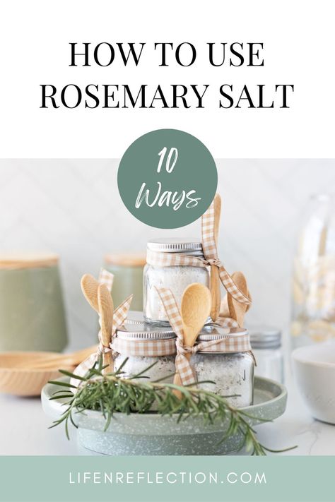 Rosemary Salt Recipe, Herb Salt Recipe, Herb Salt, Homemade Gifts For Friends, Rosemary Salt, Salt Jar, Rosemary Herb, Herb Recipes, Herbal Recipes