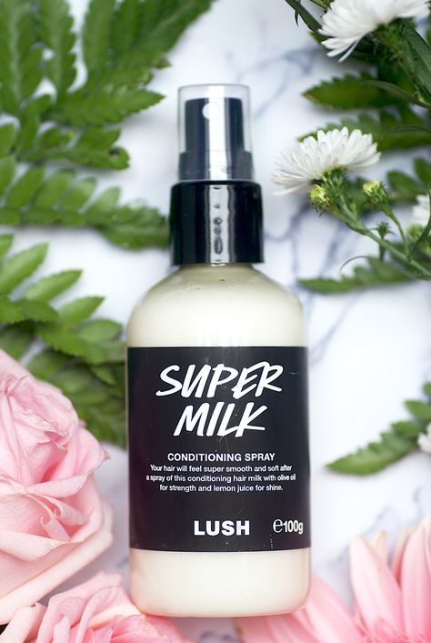 Lush Super Milk Conditioning Hair Primer, Supermilk Lush, Lush Hair Conditioner, Lush Products Aesthetic, Lush Hair Products, Super Milk, Milk Perfume, Lush Shampoo, Lush Aesthetic