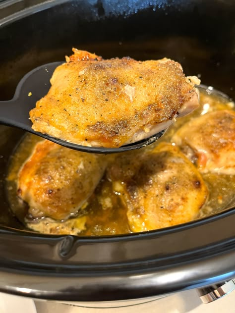 3-Ingredient Slow Cooker Chicken Easy Chicken Thigh Recipes Crockpot Slow Cooker, 3 Ingredient Crock Pot Chicken, Chicken Thigh Slow Cooker, Chicken Thighs In The Crockpot, 3 Ingredient Crockpot Recipes, Chicken Thighs Crock Pot, 3 Ingredient Chicken Recipes, Chicken Thighs Slow Cooker Recipes, Ground Beef Lasagna