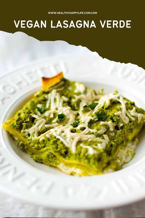 Lasagna Verde, Lasagna Vegan, Pesto Lasagna, Vegan Lasagna, Green Pesto, How To Make Guacamole, Food Pasta, Vegan Comfort Food, Vegan Cookbook