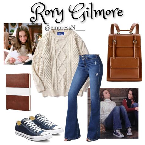 Rory Gilmore Jumper Outfit, Rory Gilmore First Episode Outfit, Rory Gilmore Bag, Rory Yale Outfits, Rory Gilmore Outfit Inspo Summer, Rory Gilmore Style Outfits Season 1, Rory Gilmore Jumper, Rory Gilmore Shoes, Rory Gilmore Jeans