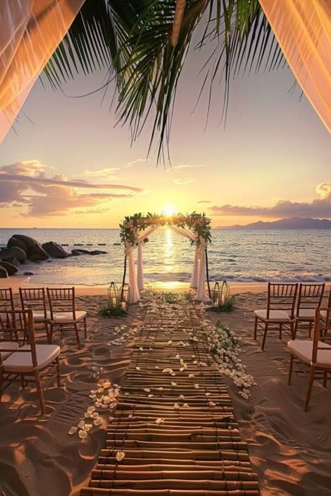 Wedding In A Beach, Wedding Ideas At The Beach, Wedding Ceremony Ideas Beach, Weddings On A Beach, Wedding Ideas On Beach, Small Wedding Outside, Wedding Near Beach, Small Cute Wedding Ideas, Wedding At Sunset