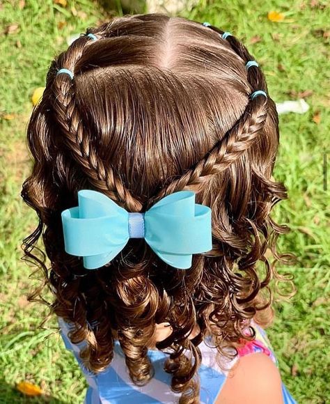 Toddler Hairstyles Girl Fine Hair, Easy Toddler Hairstyles, Cute Toddler Hairstyles, Easy Little Girl Hairstyles, Girly Hairstyles, Girl Hair Dos, Lil Girl Hairstyles, Girls Hairstyles Easy, Kids Curly Hairstyles