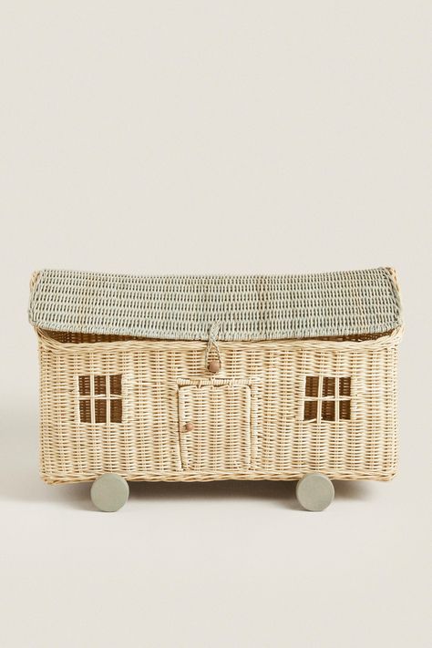 CHILDREN’S LARGE HOUSE BASKET Vintage Classroom, Birthday Picnic, Olli Ella, Square Baskets, Kid Rooms, Basket Lighting, Toy Basket, English Cottage, Toddler Room