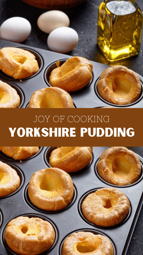 Joy Of Cooking Yorkshire Pudding Easy Yorkshire Pudding Recipe, Yorkshire Recipes, Yorkshire Pudding Batter, Yorkshire Pudding Recipe, Liquid Butter, Yorkshire Pudding Recipes, Yorkshire Pudding, Cupcake Pan, Joy Of Cooking