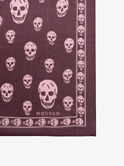 Classic Skull Foulard Burgundy for Women | Alexander McQueen Iconic Fashion, Silk Twill, Skull Print, Scarf Print, Alexander Mcqueen, Fashion Designer, Scarf Accessory, Alexander, Things To Wear