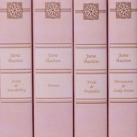 Pink Academia Aesthetic, Pink Academia, Emma Jane Austen, Linkedin Background, Romantic Academia, Library Aesthetic, Jane Austen Books, Custom Book Covers, Pink Books