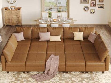 Sleeper Sofa Sectional, Pit Couch, Couch With Storage, Leather Modular Sofa, Faux Leather Sectional, Sleeper Couch, Modular Couch, Sofa Sleeper, Sectional Sleeper Sofa