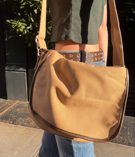 brandy mellville messenger bag downtowngirl Brown Messenger Bag, Over Jacket, Canvas Messenger Bag, Leather Detail, Shop Products, Brandy Melville, Brandy, Messenger Bag, Final Sale