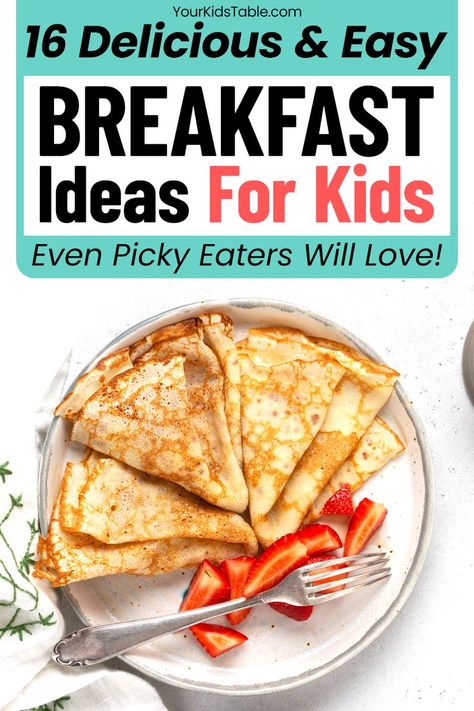 Come get this big list of easy and healthy breakfast ideas for kids that will fill up their tummy. Creative and classic ideas that will pique your child’s interest. Plus, tips to help kids eat new breakfast foods, yes even for the picky eater! Breakfast For Fussy Eaters, Cacfp Breakfast Ideas, Easy Fun Breakfast Ideas Kids, Healthy Breakfast Options For Kids, Teen Breakfast Ideas, Fun Kids Breakfast Ideas, Kid Breakfast Ideas For School Mornings, Kids Protein Breakfast, Healthy Kid Breakfast Ideas