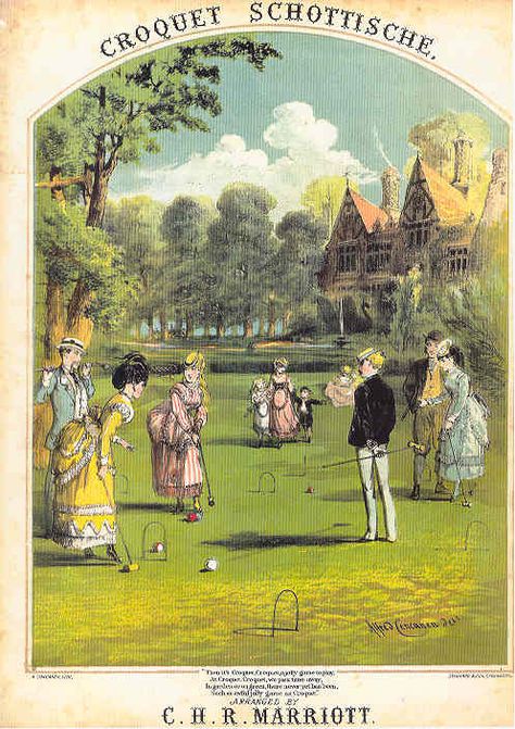 Scottish croquet game Croquet Party, Croquet Game, Happy 42nd Birthday, Twelve Dancing Princesses, Vintage Garden Parties, Ink Illustrations, Kids Playground, American Heritage, Wonderful Images