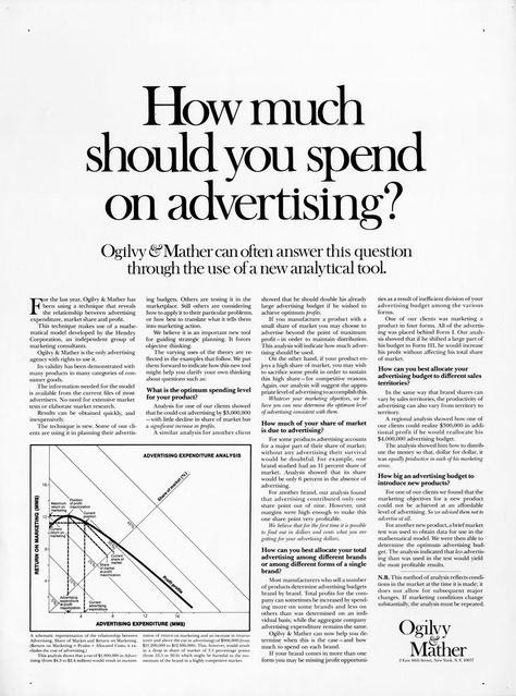 How much should you spend on advertising? #OgilvyArchives Advertising Quotes Marketing, Purina Dog Food, Copywriting Ads, Ogilvy Mather, Advertising Quotes, Marketing Copywriting, Clever Advertising, Advertising Methods, Business Branding Inspiration