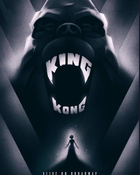 How Broadway’s ‘King Kong’ Musical Chose Its 3 Posters Olly Moss, Giant Monster Movies, Broadway Posters, Kong Godzilla, Action Books, 타이포그래피 포스터 디자인, Modern Library, Movie Posters Design, Theatre Poster