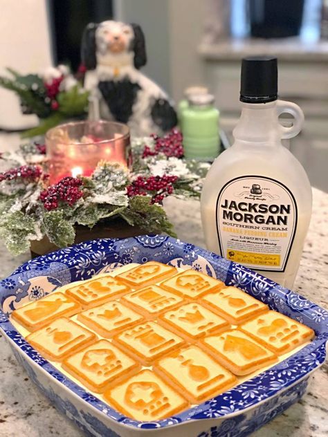 This upgraded banana pudding recipe uses chessman cookies and creme liqueur to make an amazing dessert. So good, you'll want to eat the whole pan! #ad #jacksonmorgan Chessmen Cookie Recipe, Chessman Cookies, Dessert Ad, Drunken Monkey, Chessmen Cookies, Banana Cream Cheesecake, Nutrition Goals, Banana Pudding Recipe, Banana Pudding Cheesecake