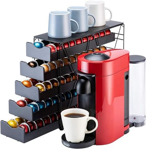 Amazon.com: FlagShip for Nespresso Pod Holder Drawer Large Mullti Tier Coffee Pod Holder Vertuo (4 Tier (80Pods)) : Home & Kitchen Nespresso Holder, Nespresso Pod Holder, Nespresso Pod, Coffee Capsule Holder, Espresso Pods, Nespresso Pods, Capsule Holder, Coffee Pod Holder, Counter Clean