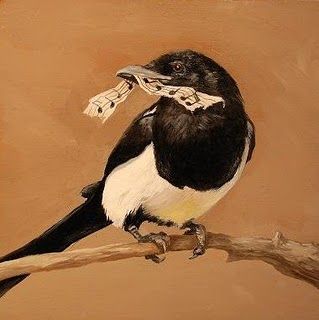 Magpie With Treasure, Magpie Society, Magpie Aesthetic, Eurasian Magpie, Magpie Art, Crow Art, Jackdaw, Raven Art, Crows Ravens