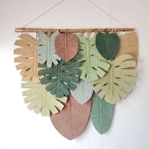 Macrame, Weaving, Fibre Art Supplies + Education on Instagram: "Bringing tropical vibes to your feed with these mesmerising macrame leaves 🌿 Crafted by the talented @simplesentimentsph #macrame #macrameleaf #diywallhanging #diycrafts" Leaf Crafts, Wall Hanging Diy, Tropical Vibes, Diy Videos, Art Supplies, Macrame, Fiber Art, Weaving, Bring It On