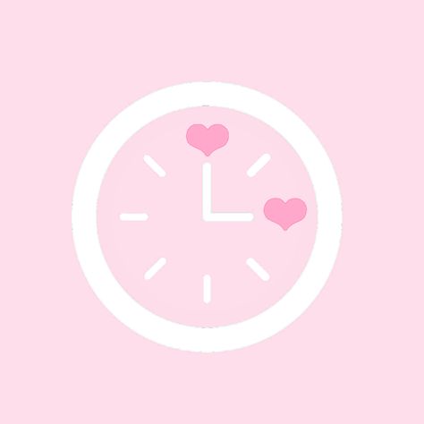 Pastel Pink Icons:), Heart App, Pink Clocks, Kawaii App, App Store Icon, Pink Icons, Apple Icon, Cute App, Ios App Icon Design