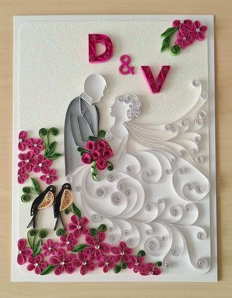 Quilling Wedding, Quilling Templates, Quilling Videos, First Anniversary Paper, Art Papillon, Art Quilling, Quilling 3d, Desain Quilling, Quilled Paper Art