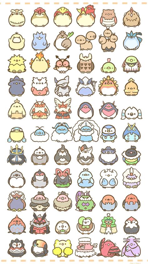 Kawaii Couple, Kawaii Decor, Bird Pokemon, Pokemon Stickers, Cute Pokemon Pictures, Kawaii Hairstyles, Cute Pokemon Wallpaper, Cute Kawaii Drawings, Pokemon Drawings