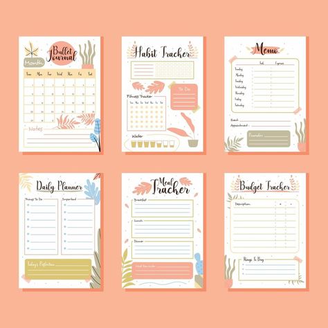 Online Business Planner, Planer Organisation, Digital Planner Ideas, A6 Planner, Planner Calendar Printables, Flower Planner, Study Planner Printable, Bullet Journal Planner, Bullet Journal Paper