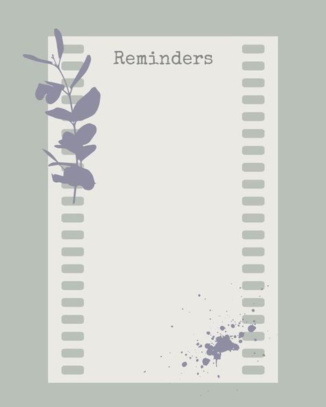 Reminder template vintage collage blank with plants and watercolor spot, blank for notes to do list, planner, ideas. Reminders Template, Reminder Template, Do List Planner, To Do List Planner, Aesthetic Widget, List Planner, Quotes Aesthetic, Vintage Collage, Social Media Page Design