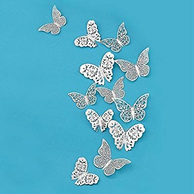 3d Butterfly Wall Decor, Holiday Wedding Decor, Silver Wall Decor, 3d Butterfly Wall Art, Metal Butterfly Wall Art, 3d Wall Decals, Nursery Art Decor, Butterfly Wall Decals, Wall Decor Decals