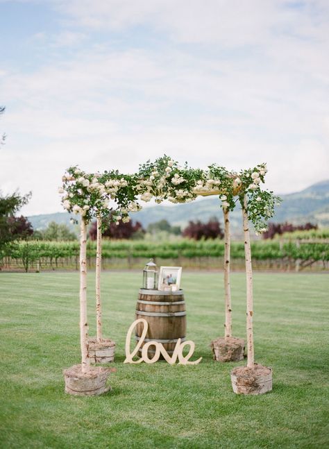 #chuppah, #canopy  Photography: KT Merry - ktmerry.com  View entire slideshow: Most Loved Pics of the Week on http://www.stylemepretty.com/collection/792/ Diy Wedding Arch, Wedding Arch Rustic, Rustic Wedding Decorations, Rustic Farm Wedding, Wedding 2015, Rustic Country Wedding, Winery Weddings, Vineyard Wedding, Diy Wedding Decorations