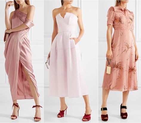 Pastel Pink Dress What Color Shoes with Light Pink Dress? Pale Pink Dress Outfit, Old Rose Color Dress, Light Pink Dress Outfit, Blush Dress Outfit, Dresscode Ideas, Heels Inspiration, Old Rose Dress, Dusky Pink Dress, Pale Dress