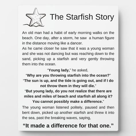 Starfish Poem, Starfish Story, Human Figure, Starfish