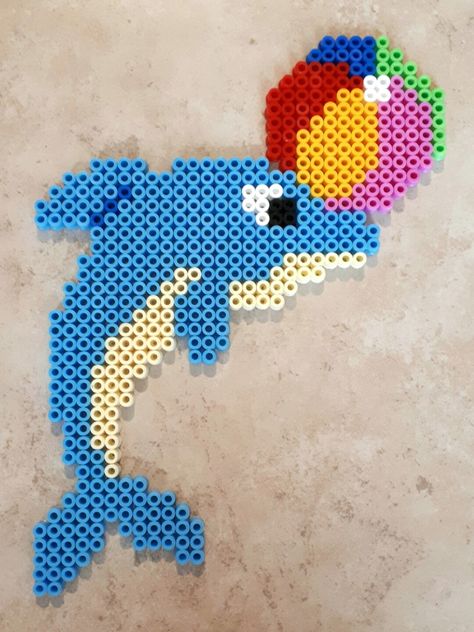 Delfino (Dolphin) Dolphin Perler Beads, Perler Beads Dolphin, Dolphin Perler Bead Pattern, Pearl Beads Pattern, Easy Perler Beads Ideas, Hama Beads Design, Seed Bead Pattern, Diy Perler Bead Crafts, Beads Ideas