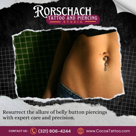 Belly button piercings are returning, thanks to icons like Christina Aguilera! Perfect placement in Cocoa, FL awaits. Need tattoo and piercing aftercare in Cocoa FL advice? We're here to help. Call (321) 806-4244 today. #BellyButtonPiercing #CocoaFL Need Tattoo, Belly Button Piercings, Piercing Aftercare, Piercing Studio, Belly Button Piercing, Christina Aguilera, Belly Button, Tattoos And Piercings, Piercings