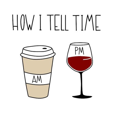 Am Coffee Pm Wine, Fun Sayings, Wine Stickers, Wine Signs, Coffee Wine, Funny Wine, Hand Drawn Vector Illustrations, Wine Quotes, Printed Cups