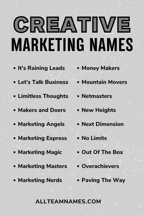 creative marketing names list Salon Names Ideas Creative, Team Names Ideas, Group Chat Names, Salon Names Ideas, Group Names Ideas, Names List, Salon Names, Cute Quotes For Him, Creative Names